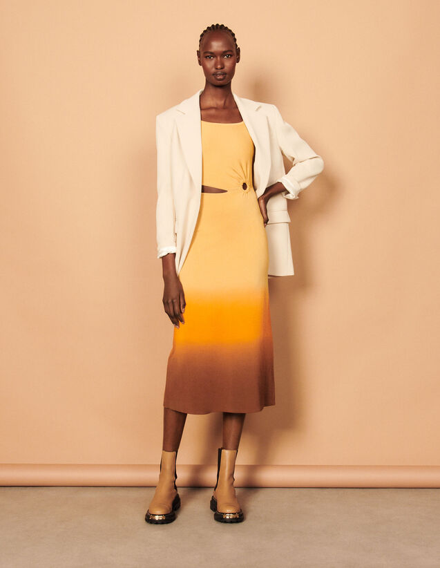 Tie-Dye Midi Dress : Dresses color Beige / Orange / Brown
