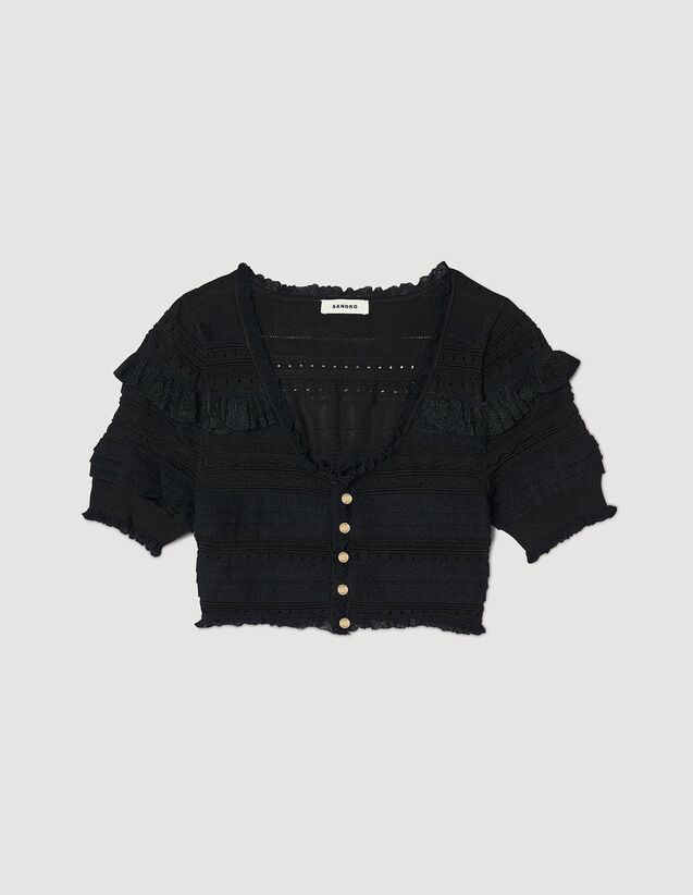 Knit Crop Top : Tops color Black