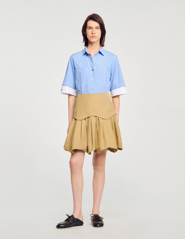 Short Ruffled Skirt - SFPJU01495 | sandro-paris.com Short Ruffled Skirt : Skirts & Shorts color Beige