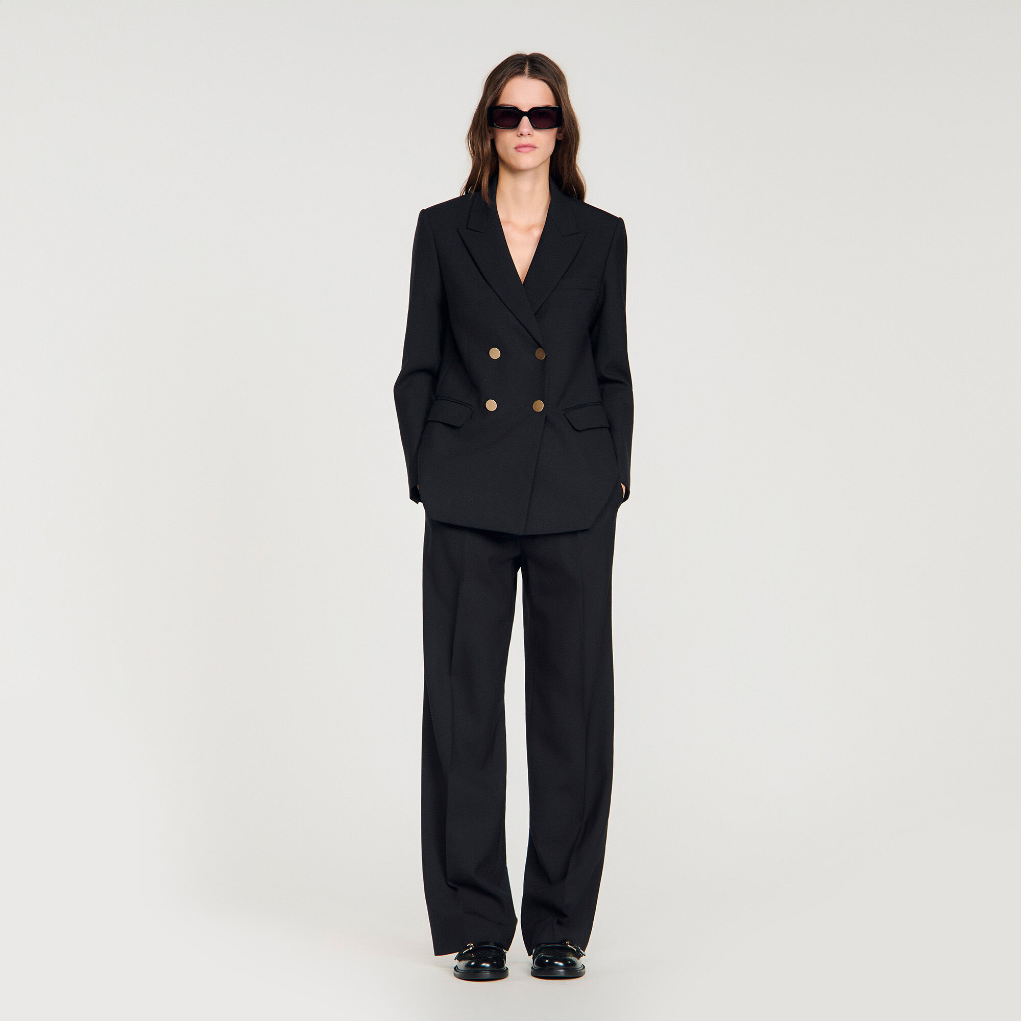 Wool Slim-Fit Suit Jacket : Blazers & Jackets color Black