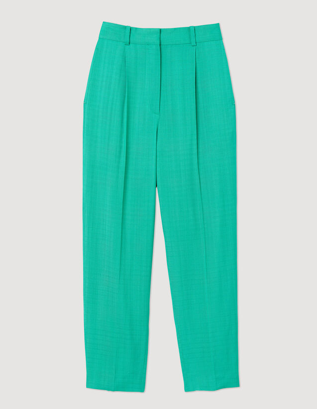Straight-Leg Trousers : Pants color Emeuraude Green