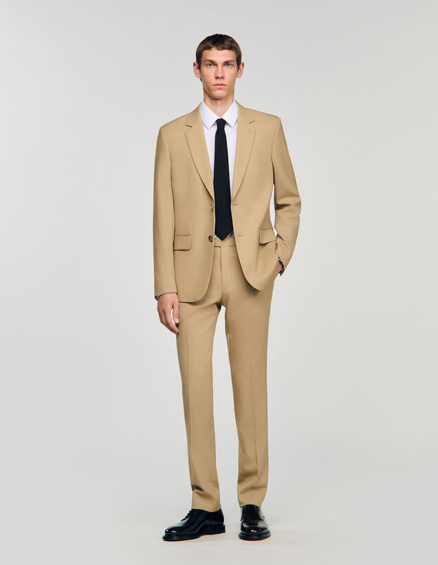 Wool Suit Jacket - SHPVE00764 | sandro-paris.com Wool Suit Jacket : Suits & Tuxedos color Beige