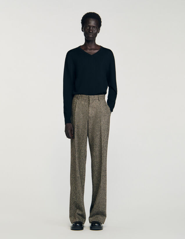 Wide-Leg Suit Trousers - SHPPA01715 | sandro-paris.com Wide-Leg Suit Trousers : Suits & Tuxedos color String chine