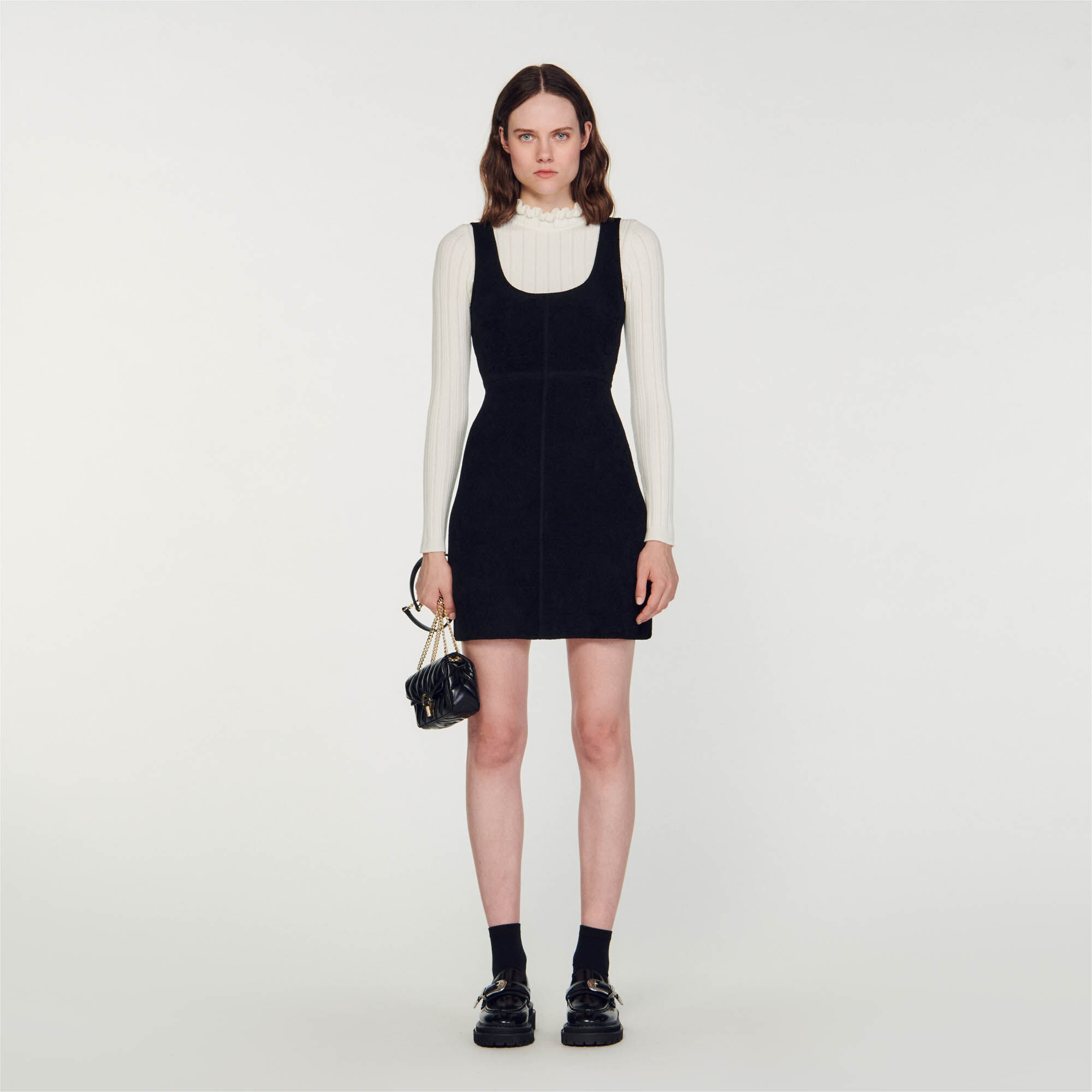 Pinafore Dress : Dresses&nbsp; color Black