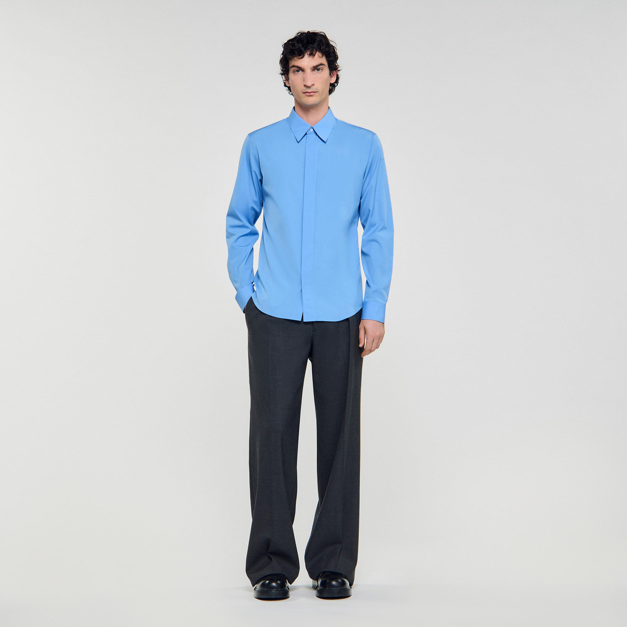 Plain Shirt : Shirts color Blue Office