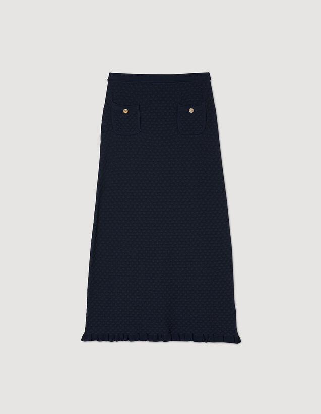Knit Midi Skirt : Skirts & Shorts color Deep blu