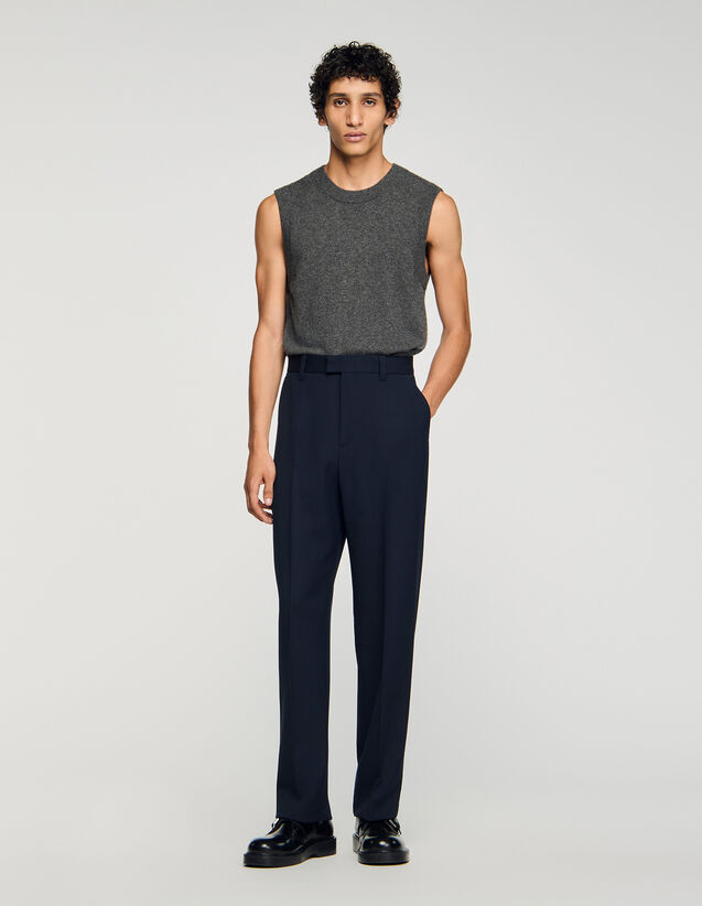 Wide-Leg Trousers - SHPPA01468 | sandro-paris.com Wide-Leg Trousers : Pants & Shorts color Navy Blue