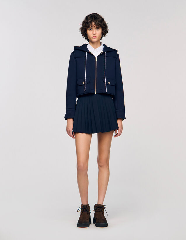 Technical Hooded Jacket - SFPBL01197 | sandro-paris.com Technical Hooded Jacket : Blazers & Jackets color Navy Blue