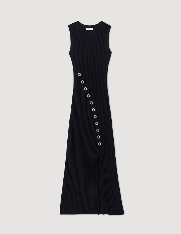 Maxi Dress With Rhinestone Jewellery : Dresses color Black