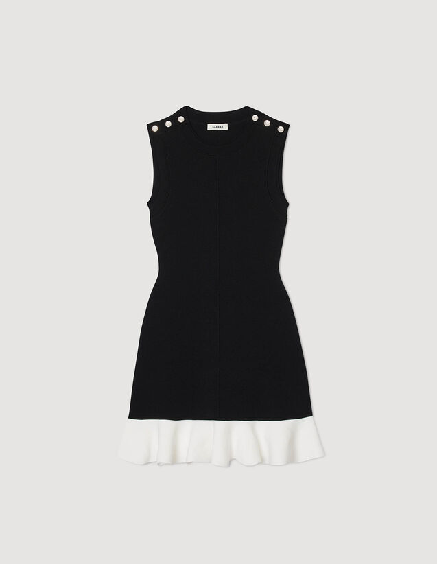 Cropped Two-Tone Dress : Dresses color Black