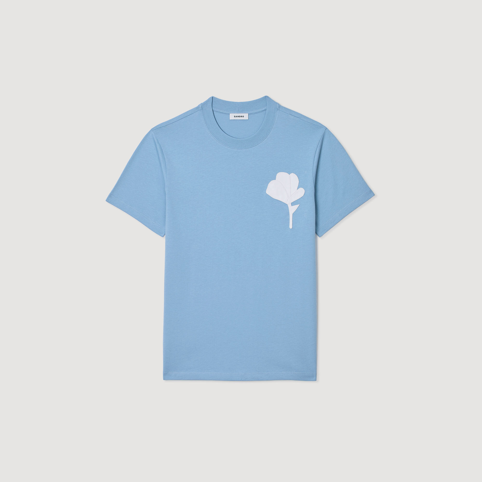 T-Shirt With Flower Patch : T-shirts & Polo shirts color Chambray