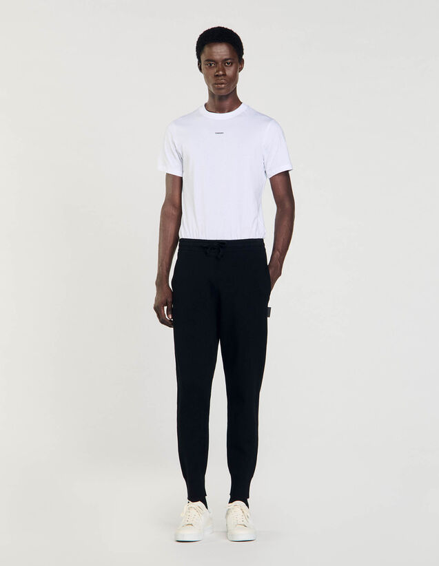 Knit Jogging Bottoms - SHPJO00079 | sandro-paris.com Knit Jogging Bottoms : Pants & Shorts color Black