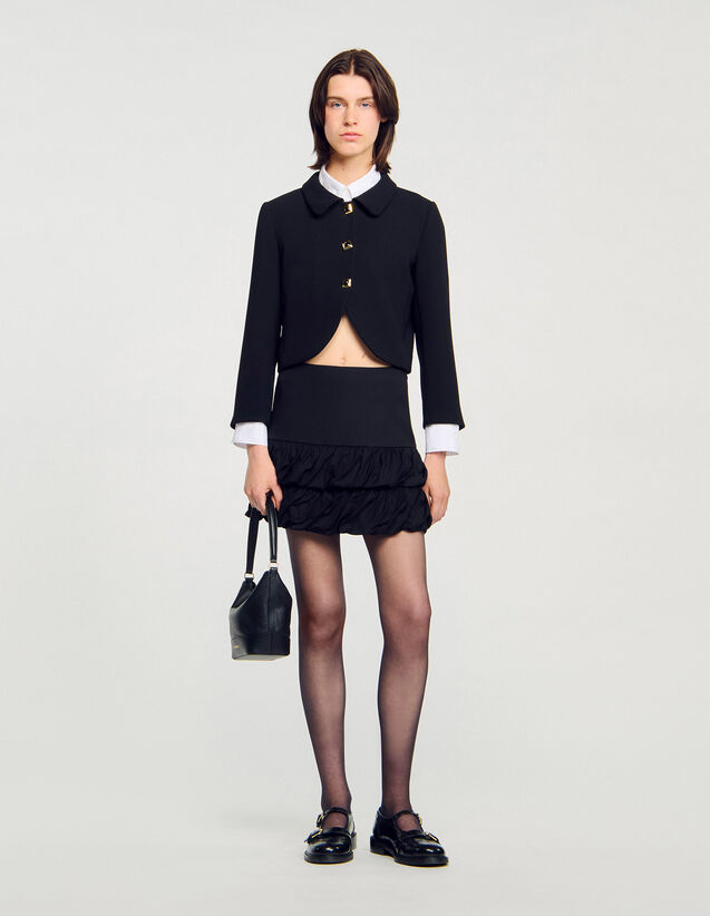 Short Ruffled Skirt - SFPJU01470 | sandro-paris.com Short Ruffled Skirt : Skirts & Shorts color Black