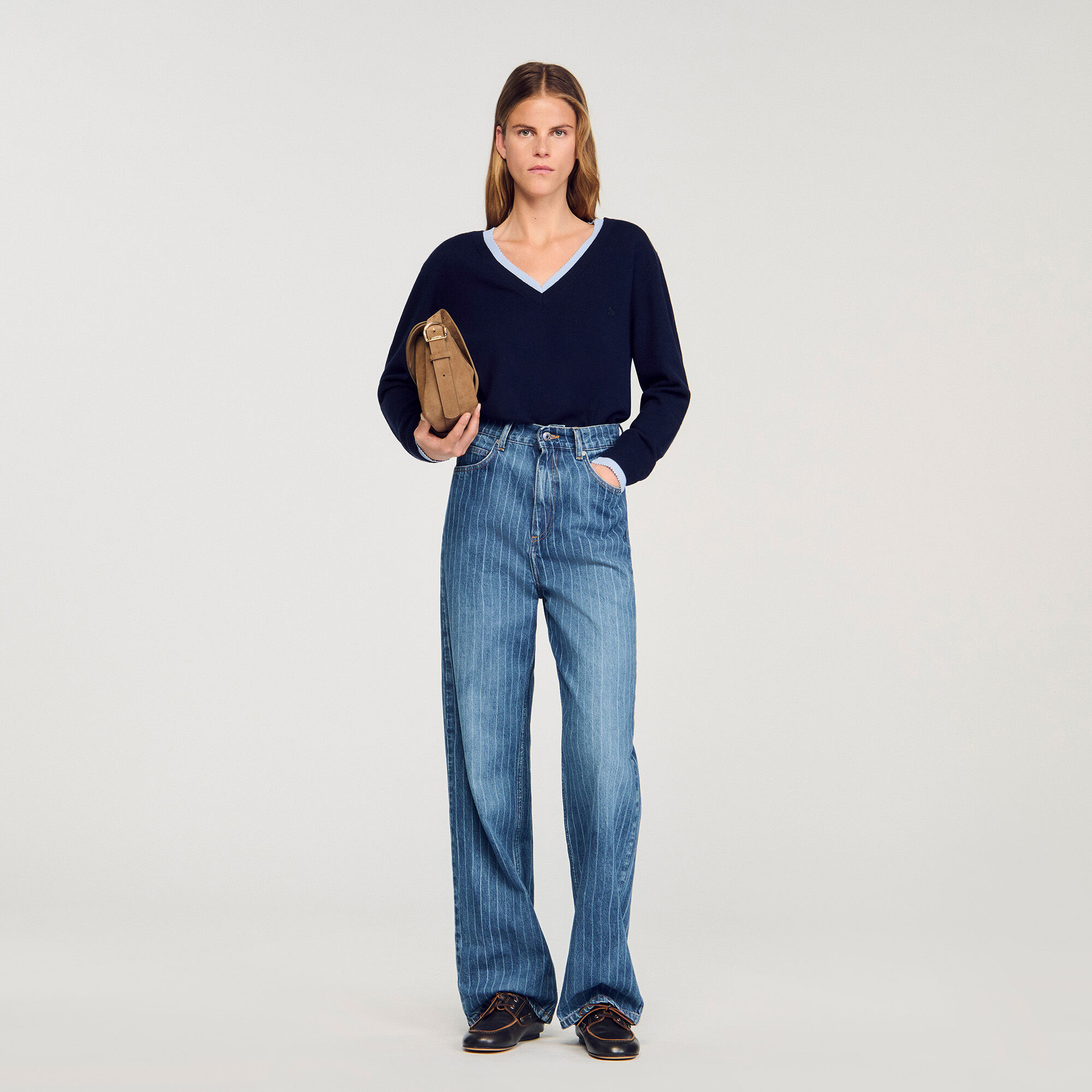 Wool And Cashmere Jumper : Sweaters & Cardigans color Navy Blue