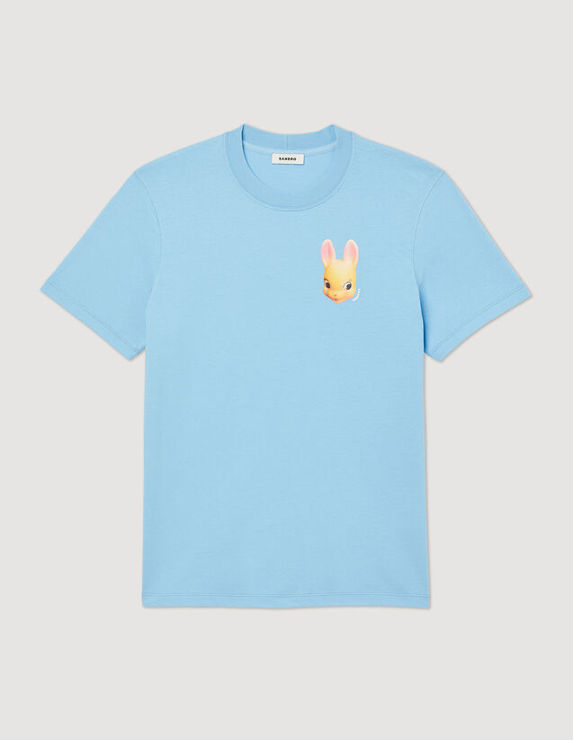 Rabbit Print T-Shirt : T-shirts & Polo shirts color Light Blue