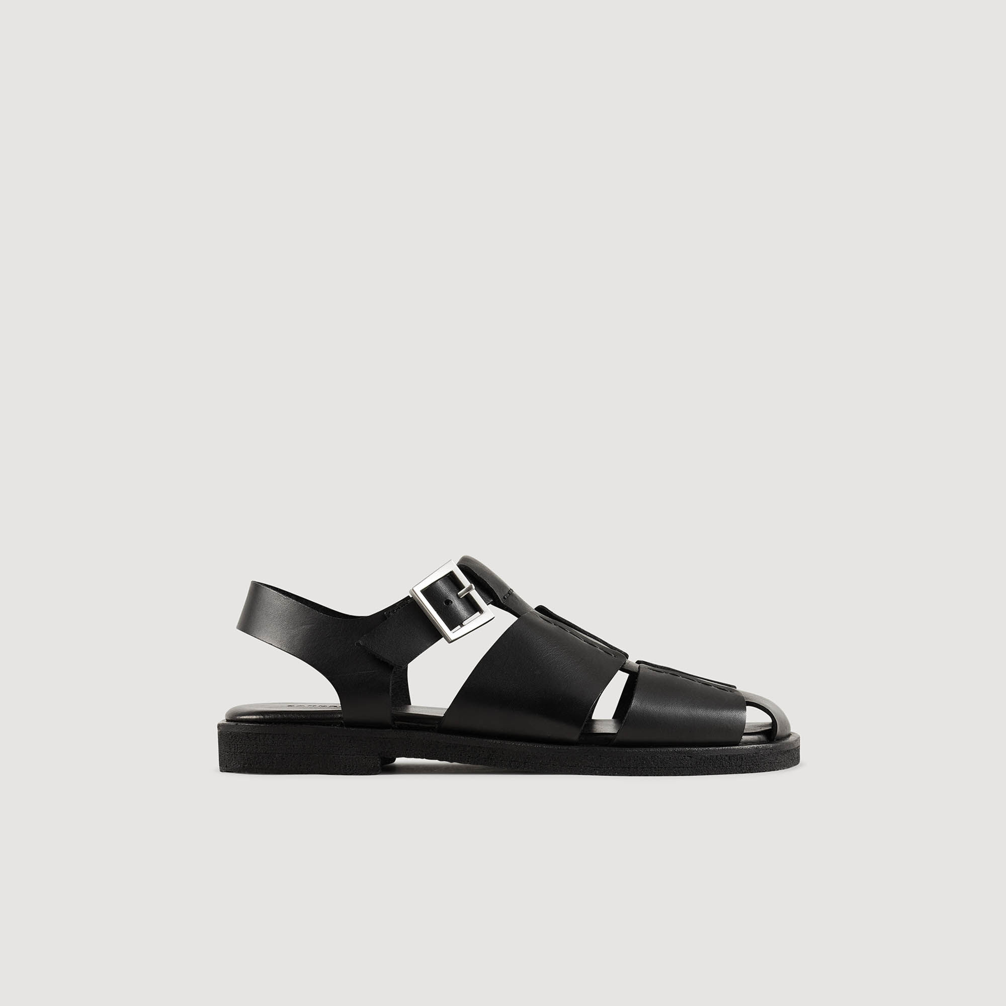 Leather Sandals : Shoes color Black
