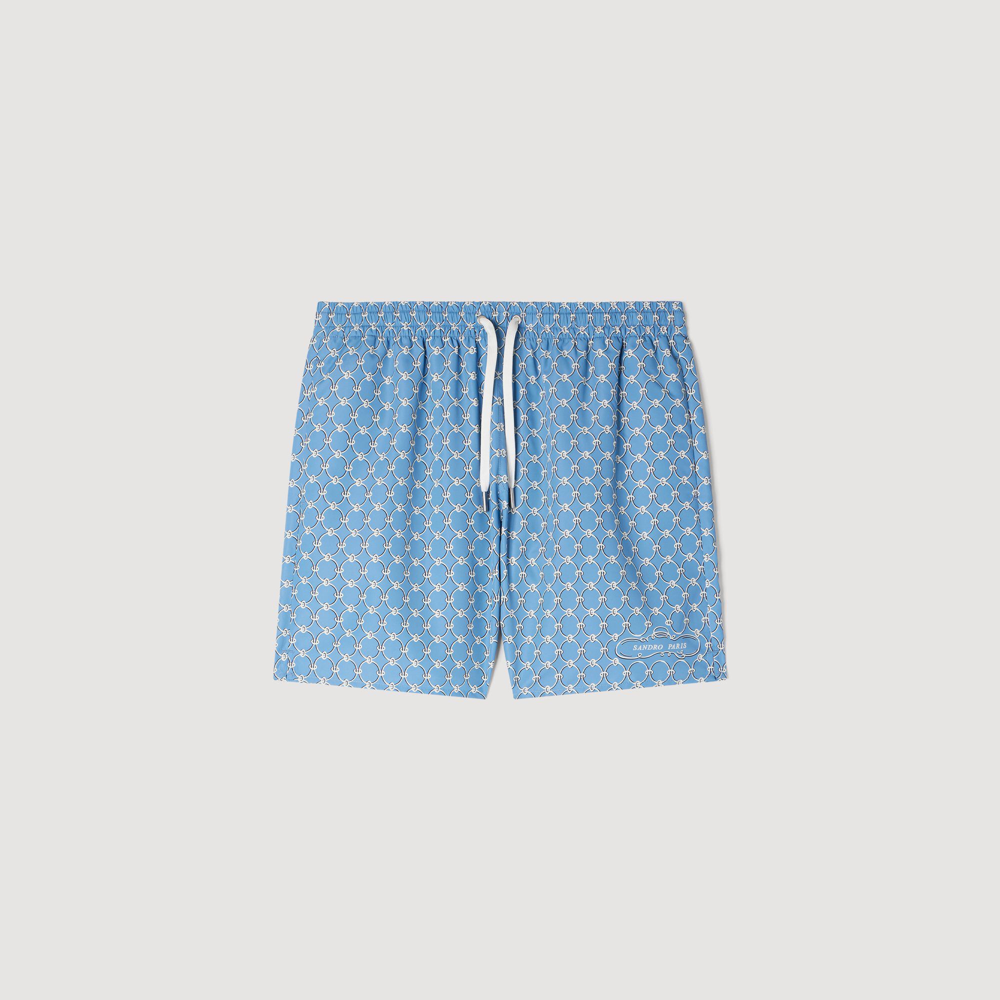 Chain Print Swim Shorts : Pants & Shorts color Sky Blue