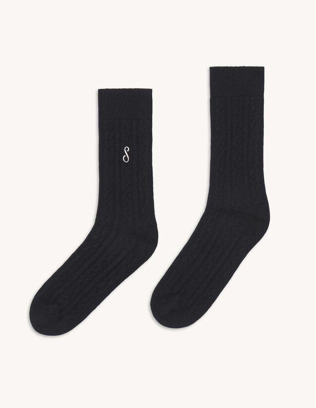 Knee-High Embroidered Socks : Socks color Ecru