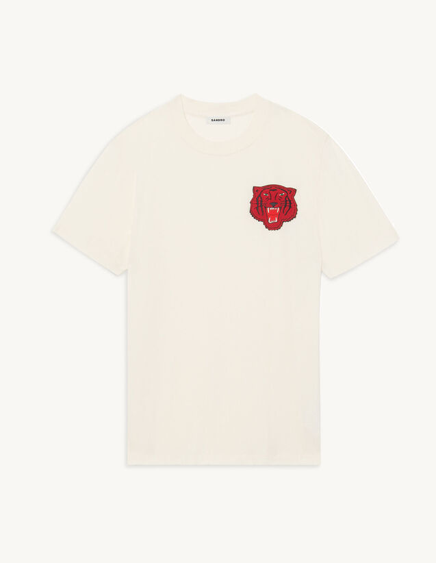 Cotton T-Shirt With Patch : T-shirts & Polo shirts color Off-White
