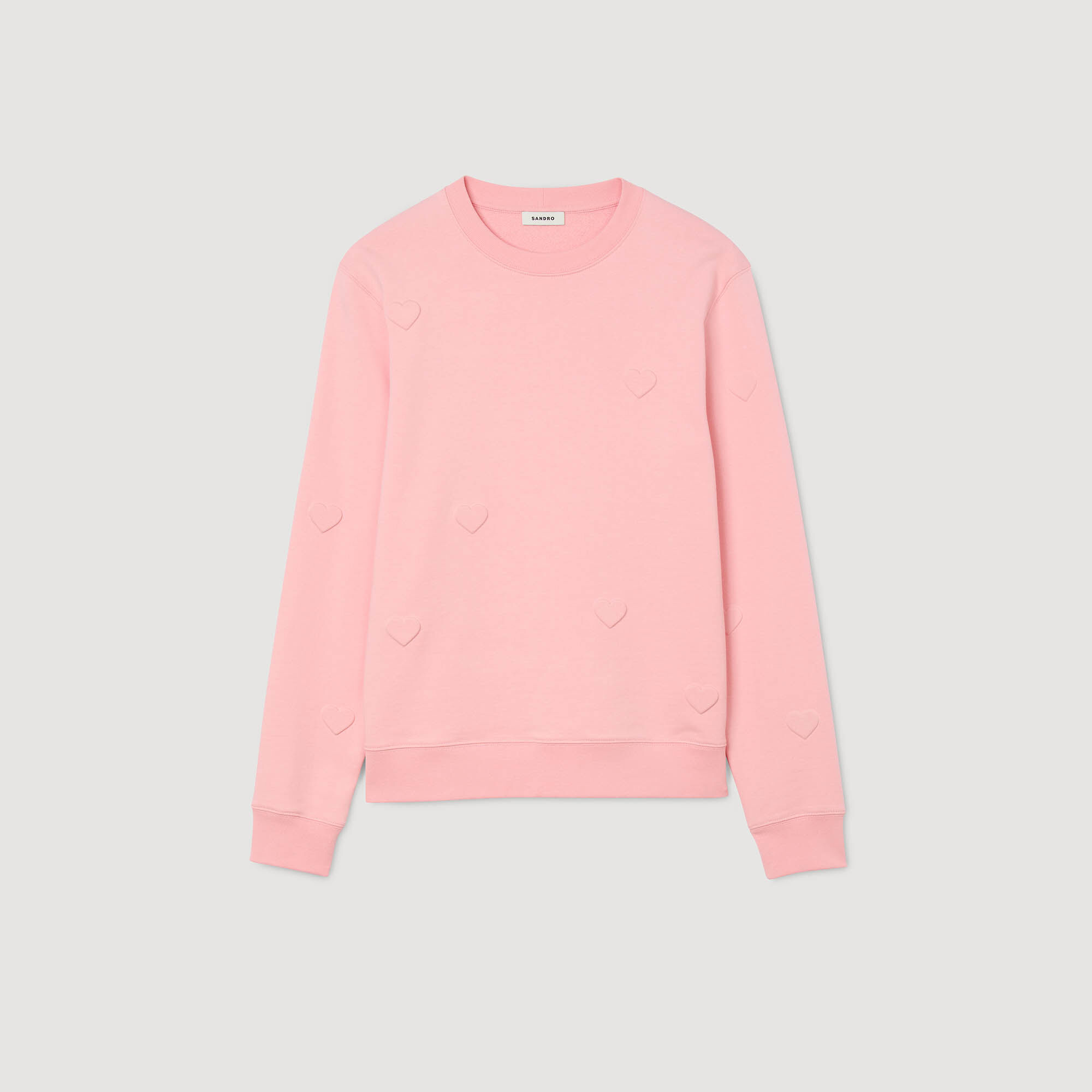 Heart Pattern Sweatshirt : Sweatshirts color Baby pink