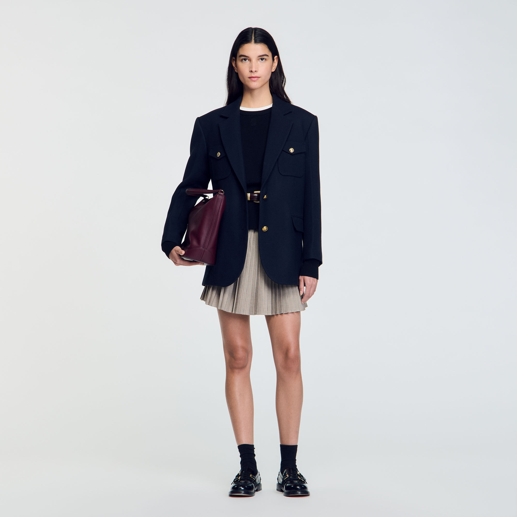 Oversized Suit Jacket : Coats & Jackets&nbsp; color Navy Blue