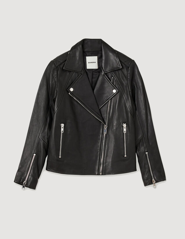 Leather Jacket : Blazers & Jackets color Black