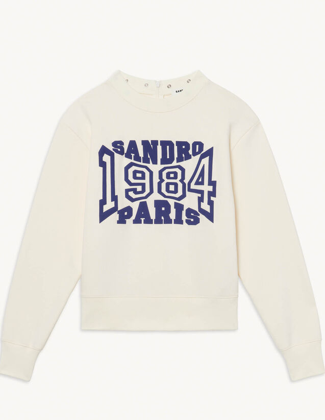 Sweatshirt With Lettering : Tops color Ecru