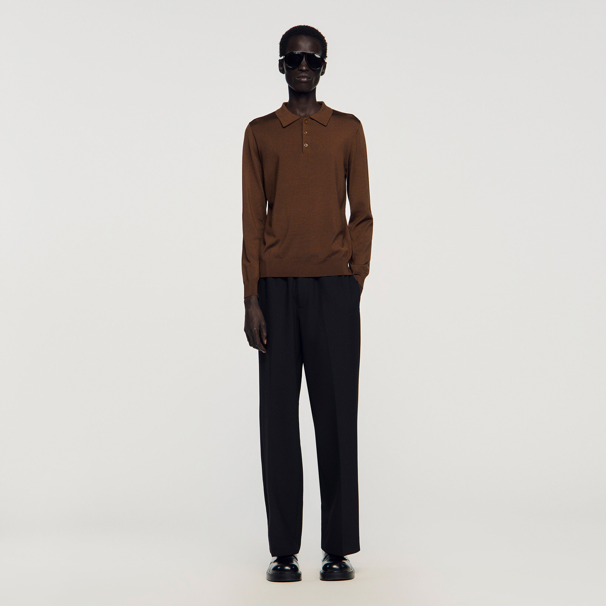 Ribbed Polo Shirt : Sweaters & Cardigans color Fonte