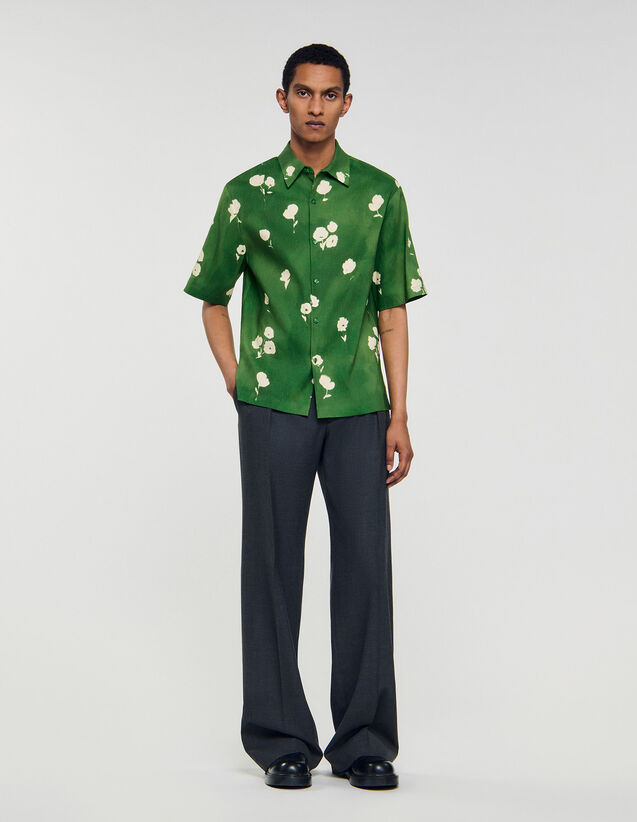 Floral Motif Shirt - SHPCM01511 | sandro-paris.com Floral Motif Shirt : Shirts color Blue Office