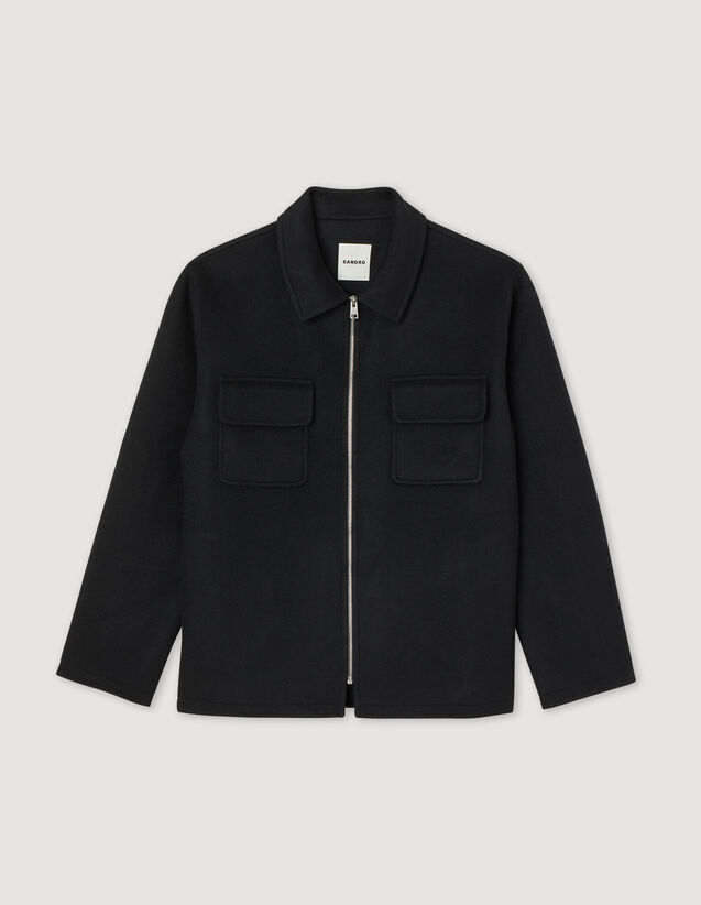 Wool Jacket : Trench coats & Coats color Black