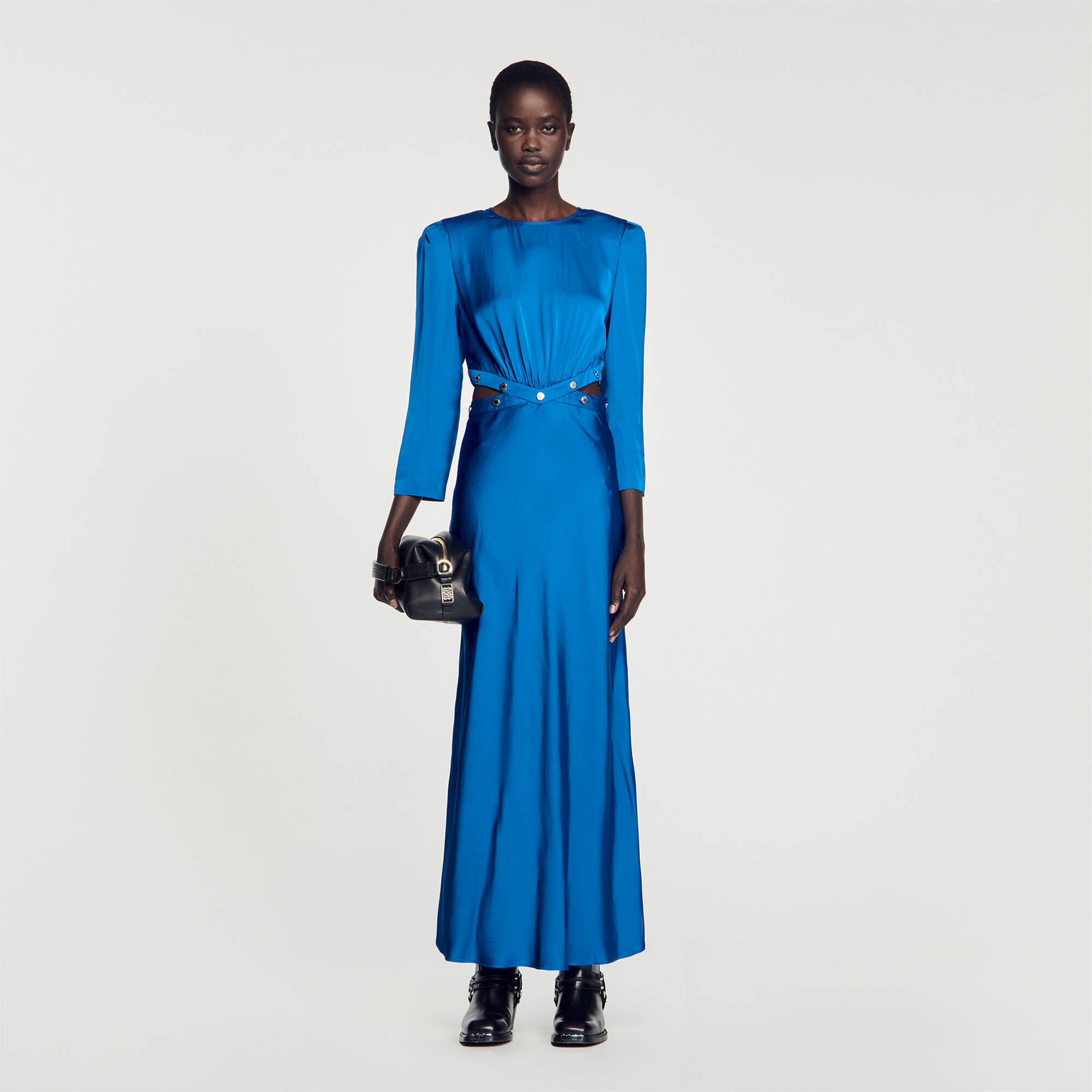 Satin-Finish Maxi Dress : Dresses&nbsp; color Electric blue