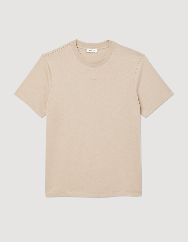 Organic Cotton Sandro T-Shirt : T-shirts & Polo shirts color Beige