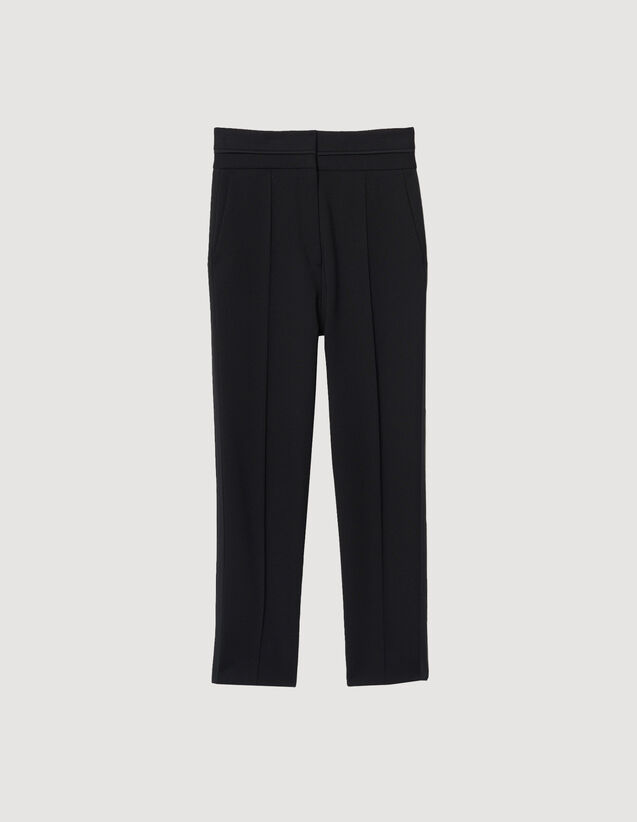 High-Waisted Classic Trousers : Pants color Black