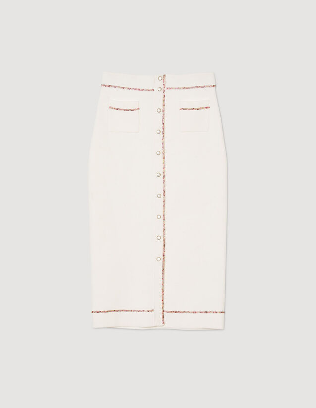 Rhinestone Midi Skirt : Skirts & Shorts color Ecru