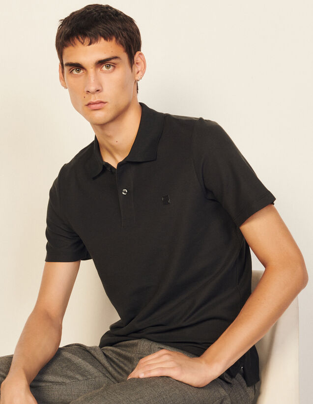 Cotton Polo Shirt With S Logo : T-shirts & Polo shirts color Charcoal Grey