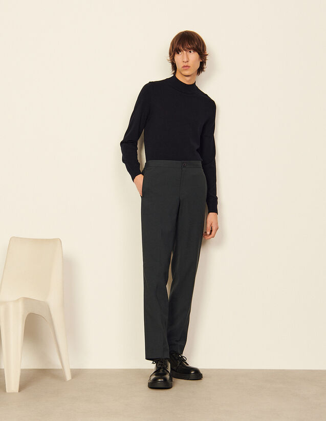 Wool Trousers : Pants & Shorts color Charcoal Grey