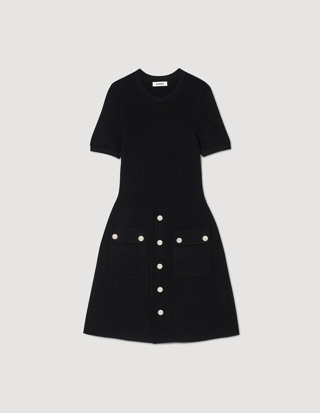 Knit Dress : Dresses color Black