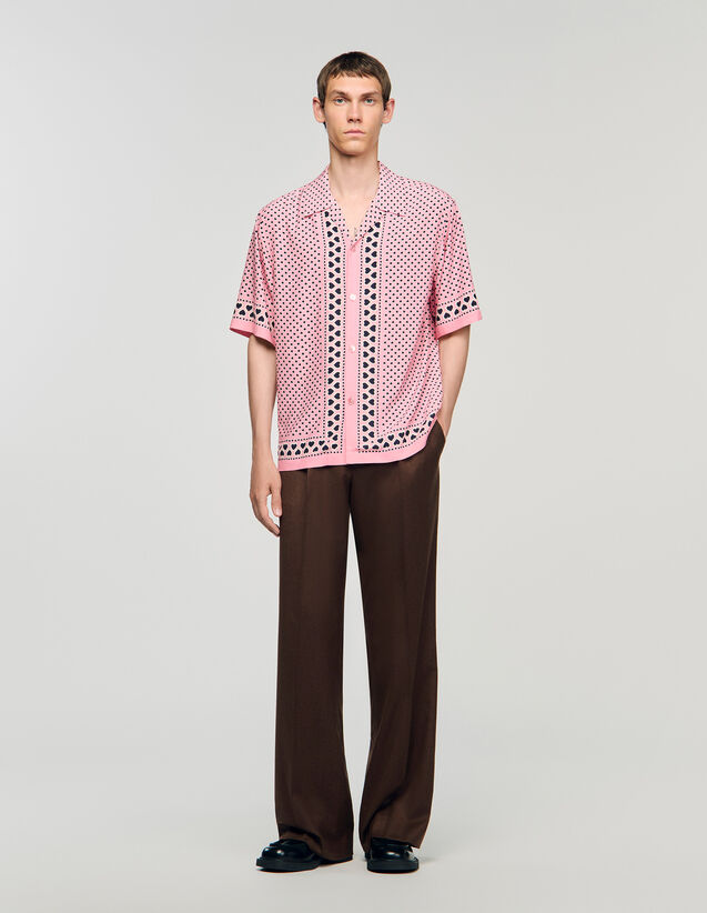 Heart Motif Flowing Shirt - SHPCM01532 | sandro-paris.com Heart Motif Flowing Shirt : Shirts color Sky Blue