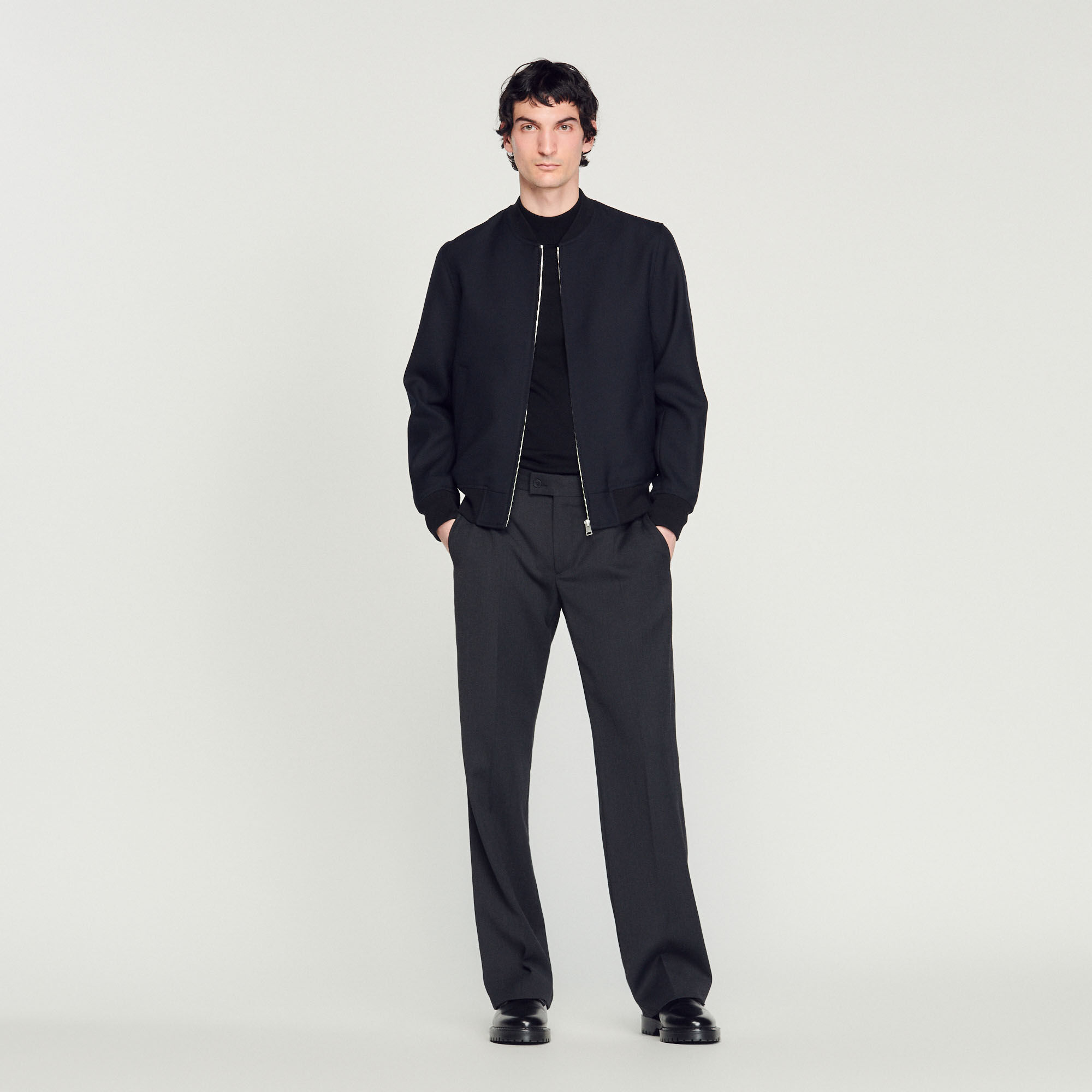 Wool Varsity Jacket : Jackets & Coats color Navy Blue