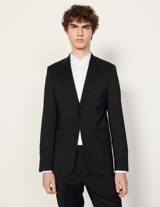 Wool Suit Jacket : Suits & Tuxedos color Black