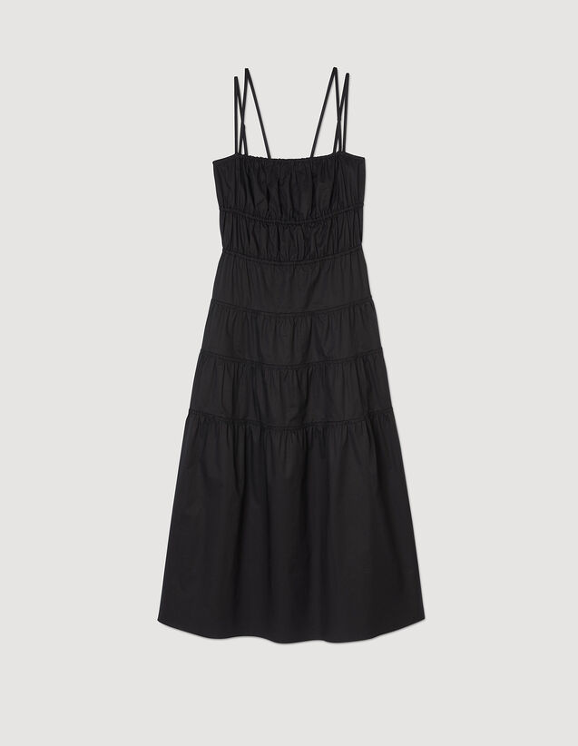 Ruched Midi Dress : Dresses color Black