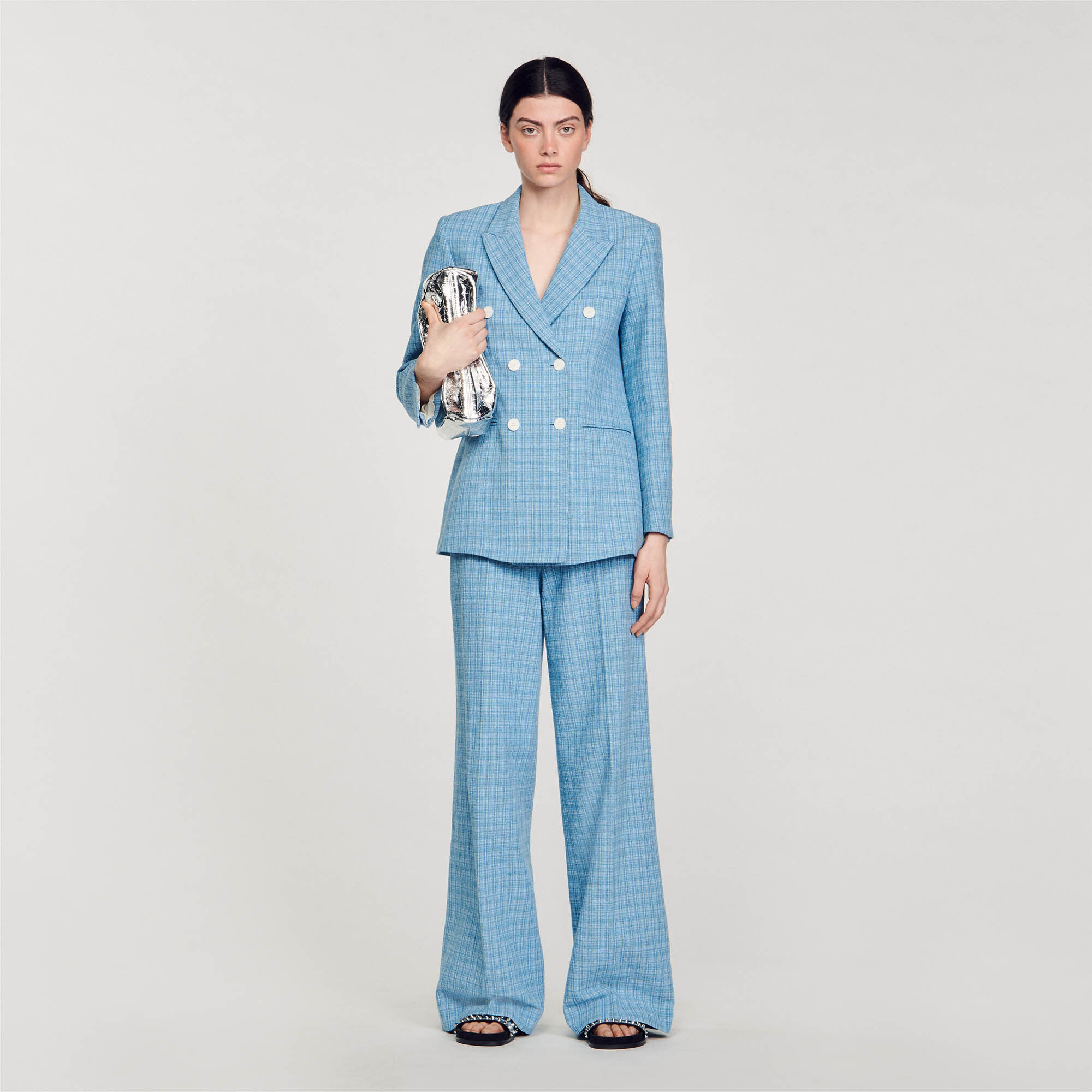 Tweed Suit Jacket : Coats & Jackets&nbsp; color Blue