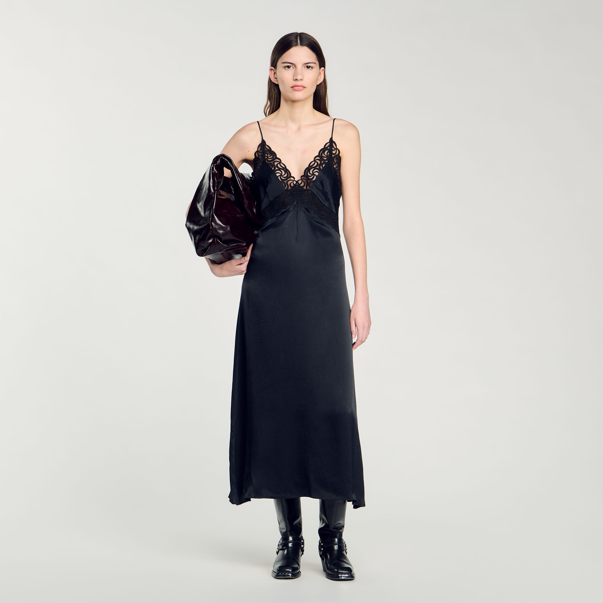 Lace Maxi Dress : Dresses&nbsp; color Black