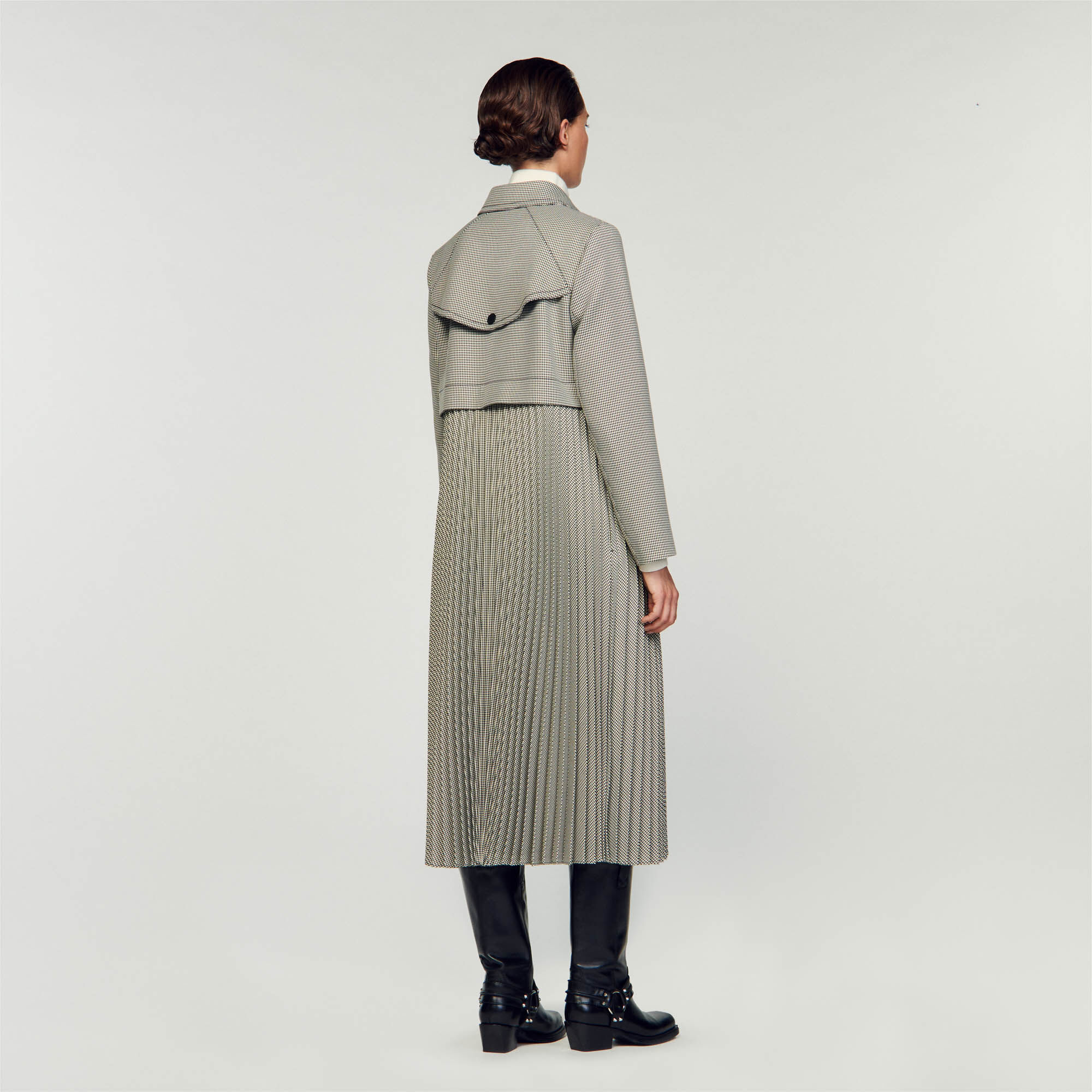 Houndstooth trench coat women's discount