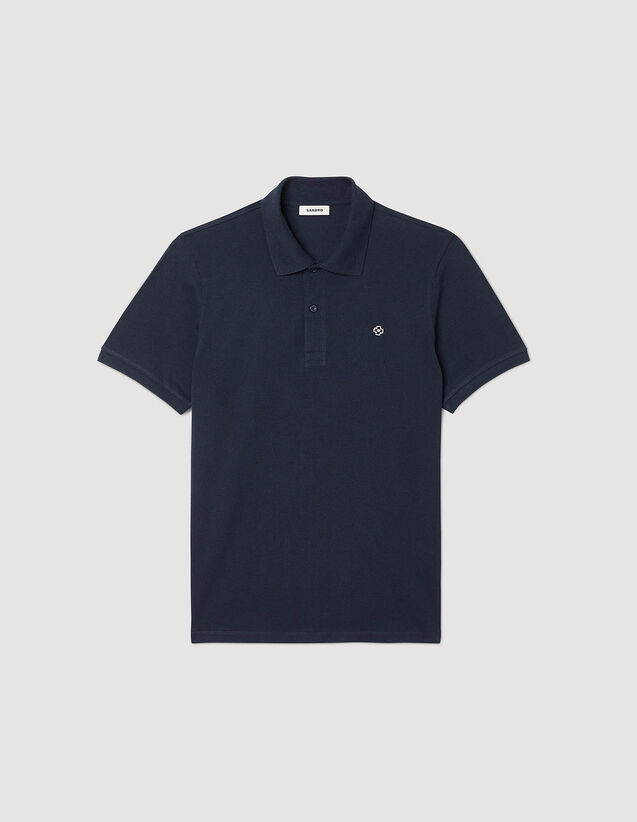 Polo Shirt With Square Cross Patch : T-shirts & Polo shirts color Navy Blue