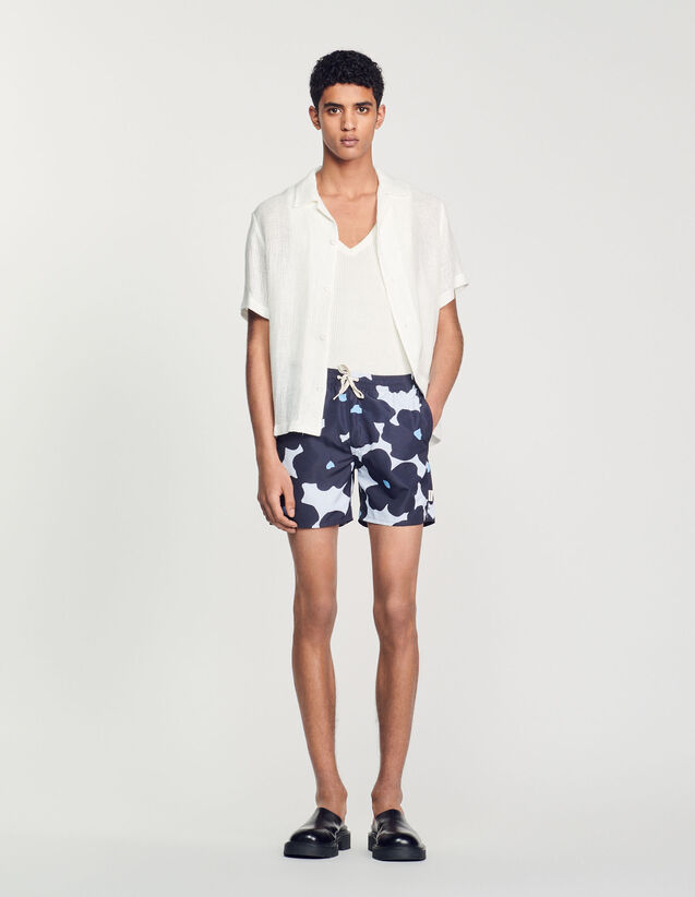 Floral Swim Shorts : Pants & Shorts color Navy Blue