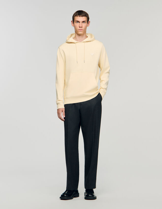 Heart Patch Sweatshirt - SHPSW00750 | sandro-paris.com Heart Patch Sweatshirt : Sweatshirts color Butter cream