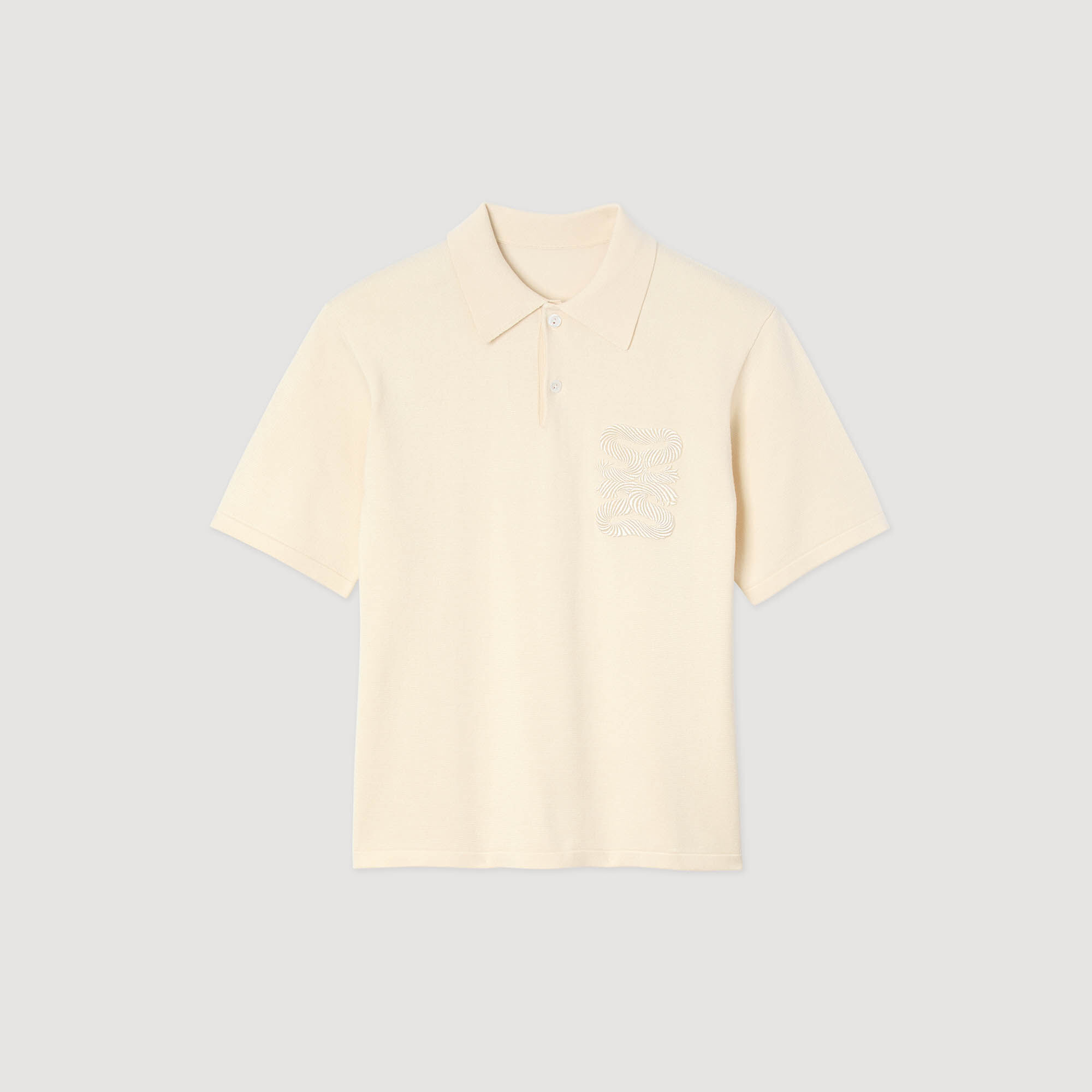 Polo With Rope Embroidery : Sweaters & Cardigans color Butter cream
