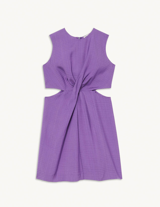 Short Draped Dress With Cut-Outs : Dresses color Purple