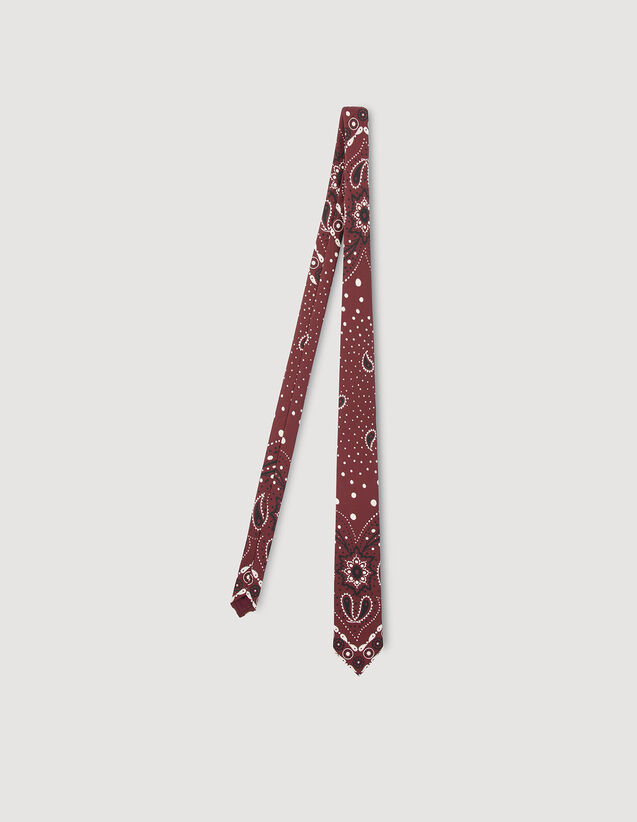 Silk Paisley Print Tie : Scarves color Bordeaux